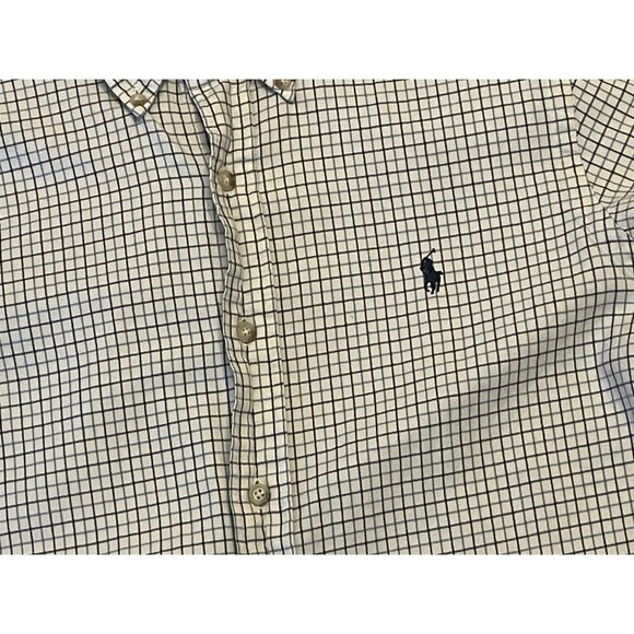 Polo Ralph Lauren Button Down Oxford Mens M Blue Black Checkered RRL Cotton Mens - Picture 2 of 8
